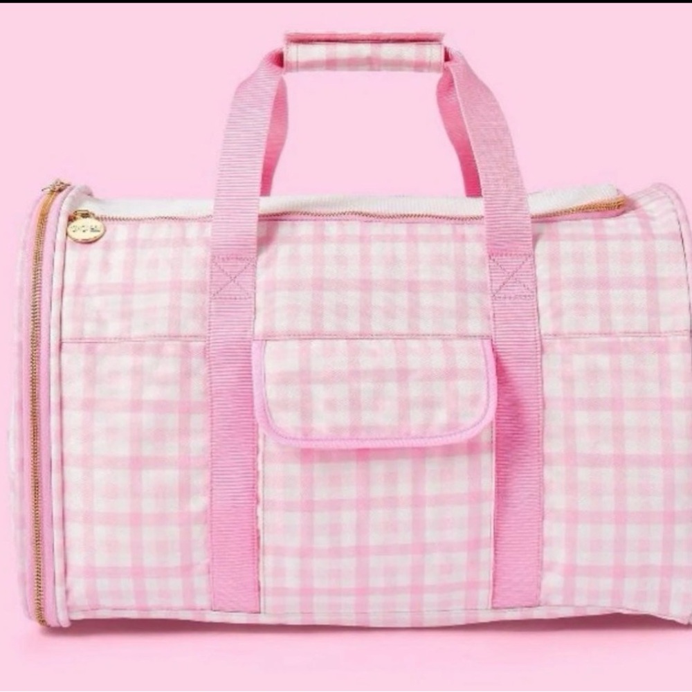 Stoney Clover Lane x Target Pink Gingham Dog OR Cat Pet Carrier Size Small